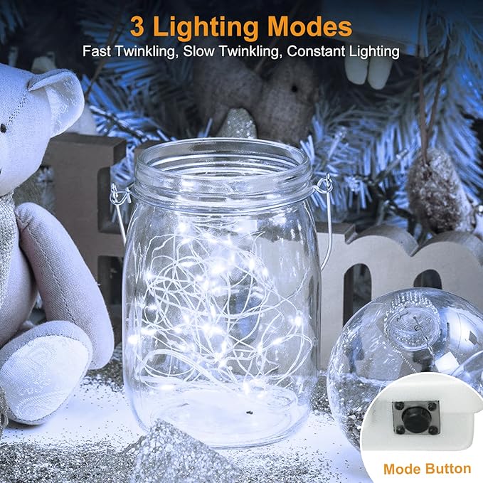 btfarm 18 Pack Fairy Lights Battery Operated, 7ft 20 Led Twinkle Lights String - Image 2