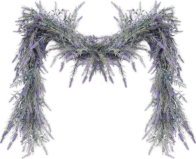 MAKHOT Spring Summer Lavender Purple Garland, 6Ft Lavender Artificial Green by MAKHOT