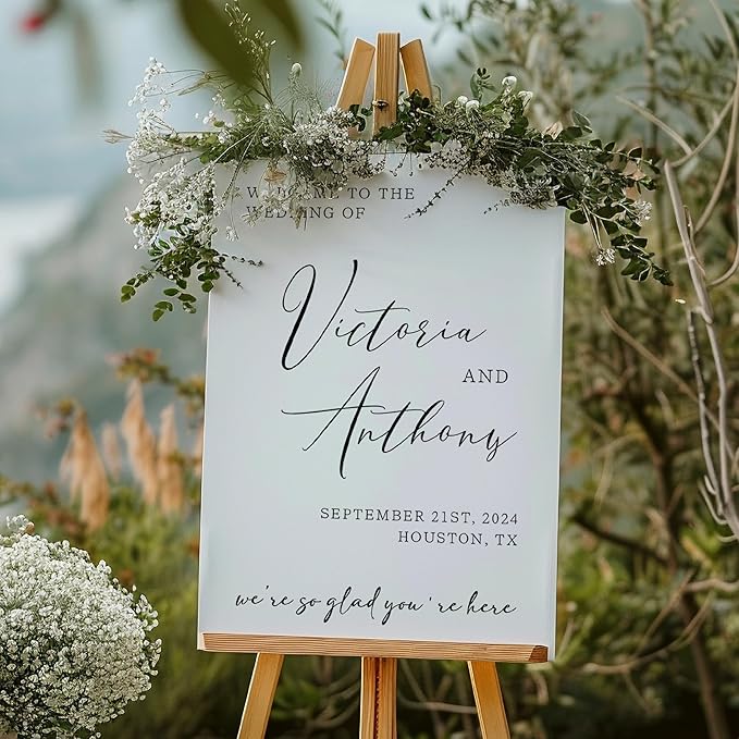 Personalized Wedding Welcome Sign, Customized White Acrylic Sign - Image 7