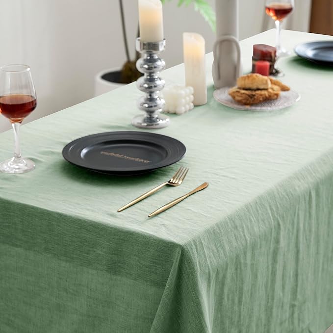 EVERLY 100% Pure Linen Rectangle Tablecloths 60x108Inches - Image 3