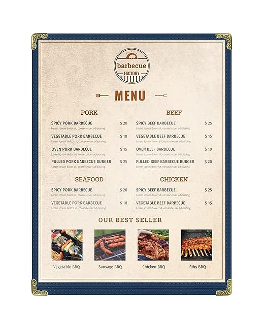 Goodsmart Restaurant Menu Covers – 25 Pack Blue 2-View, Top-Loading Menu Holders - Image 2