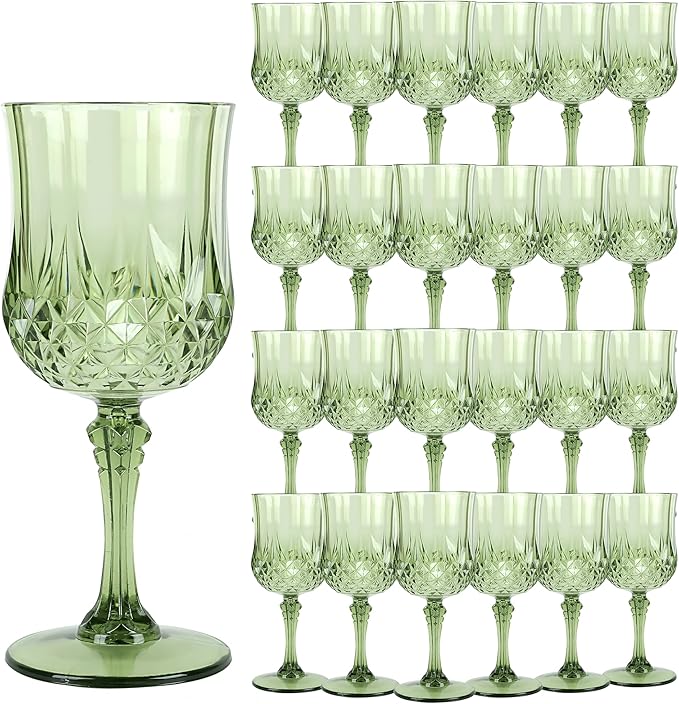 Plastic Wine Glasses，Plastic Goblets Vintage Style Cordial Drinking Glasses by LEYIQUCHAMPAGNEWINEGLASSES