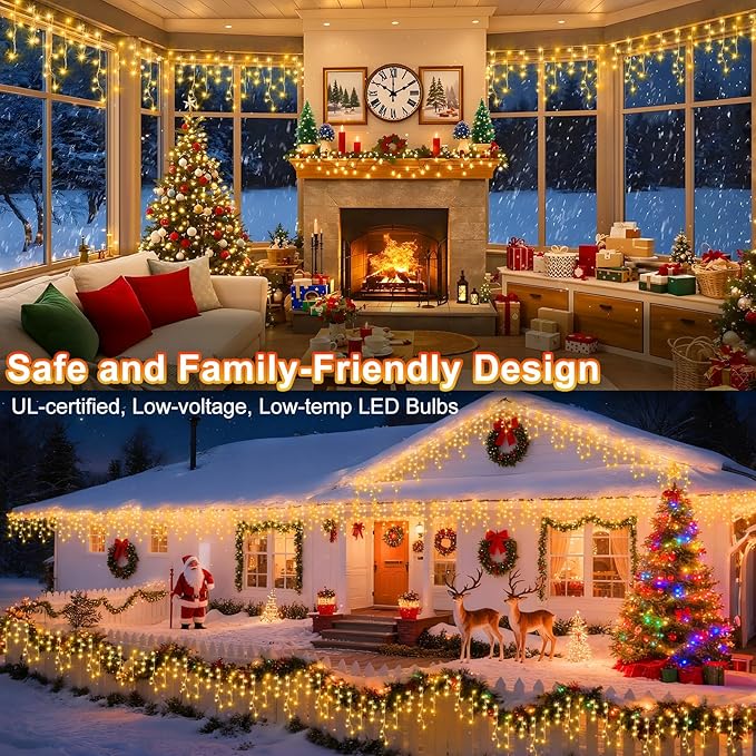 KNONEW 164FT 1600 LED Christmas Lights Outdoor Decoration - Image 4