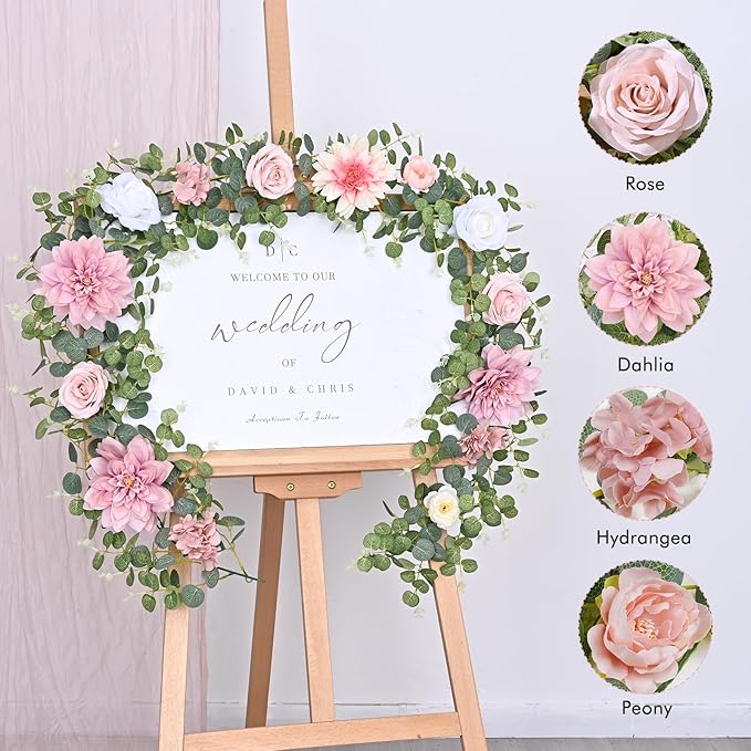 Waipfaru 2 Pcs Flower Garland, 12.14ft Eucalyptus Garland Vines - Image 3