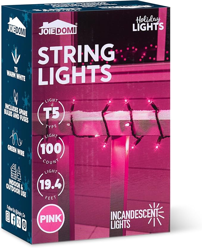 Joiedomi Pink Christmas String Lights, 200 42.8FT Valentines Day Fairy Tree - Image 9