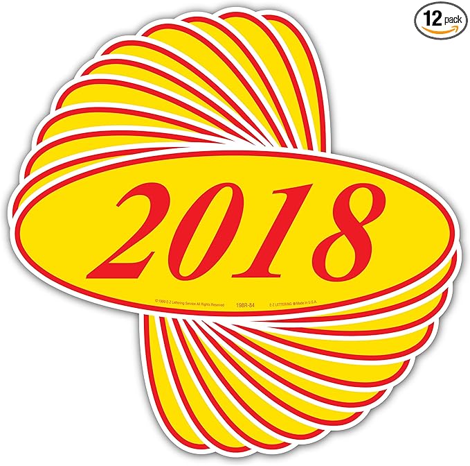 EZ-Line Oval Model Windshield Year Stickers by CarBowz