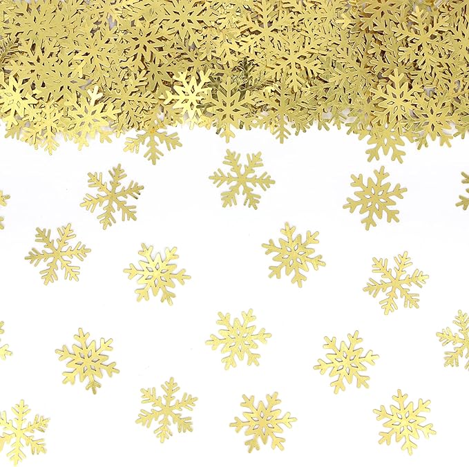 200PC Gold Foil Paper Snowflakes Confetti Christmas Party Table Decorations by Vofrise