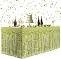 2 Pack Lime Green Table Skirts, 29x108" Metallic Foil Tinsel Fringe Table Skirt by Unknown