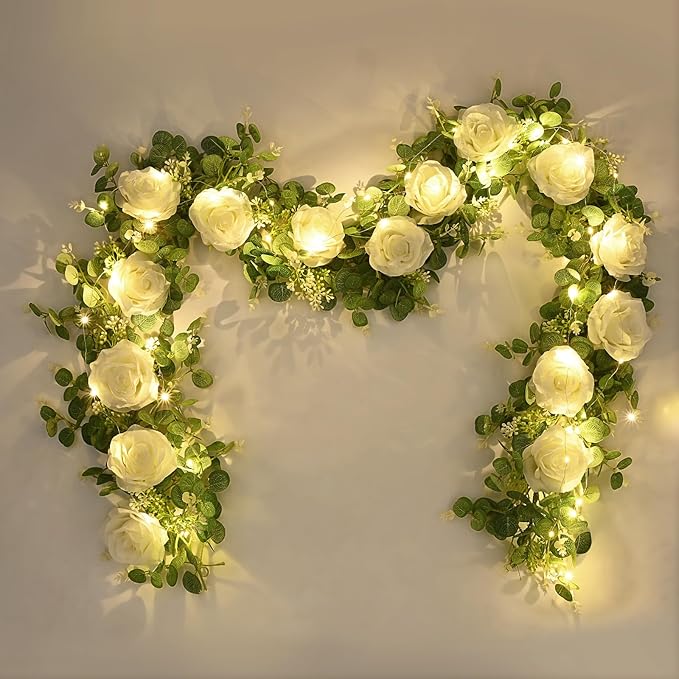Dolicer 2Pcs 13Ft Artificial Eucalyptus Garlands by DolicerLANDSCAPEQ