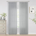 Vision Home Gray Pinch Pleated Semi Sheer Curtains Textured Light Filtering by VisionHome
