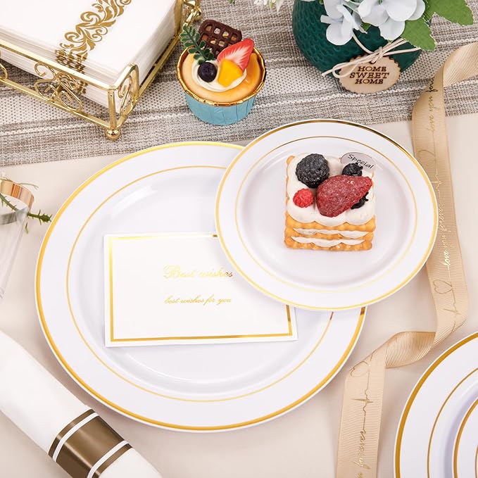 350Piece Gold Dinnerware Set for 50 Guests - Image 5
