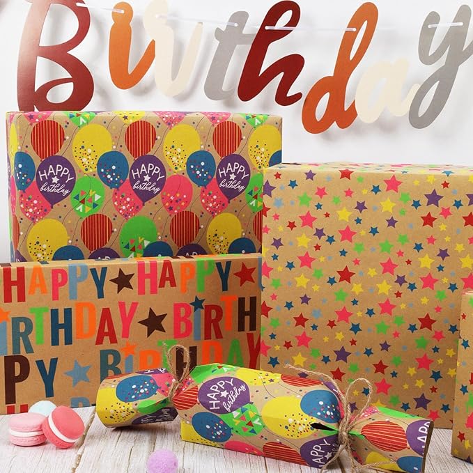 LaRibbons Birthday Wrapping Paper Roll - Image 6