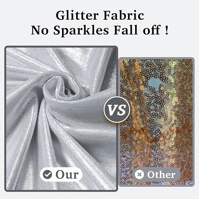 10ftx10ft Sequin Silver Backdrop Curtain - Image 2