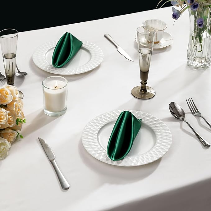36 Pack Square Satin Dinner Napkins, 16x16 Inches Silky Soft Smooth Table Cloth - Image 3