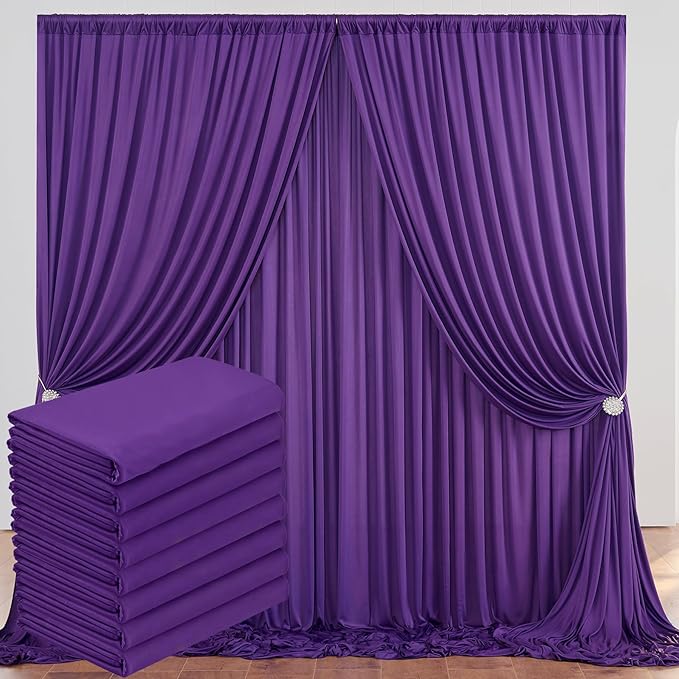 40 ft x 10 ft Wrinkle Free Purple Backdrop Curtain by Outpain