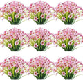30 Bundles Artificial Flowers Outdoor UV Resistant Fake Flowers No Fade Faux by JEMONG