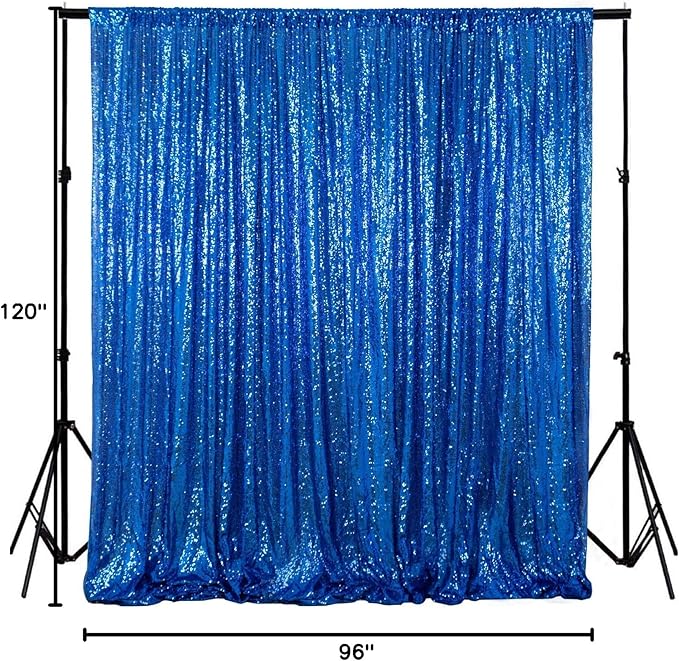 ShinyBeauty Sequin Backdrop Royal Blue 8FTx10FT Glitter Backdrop Photography - Image 7