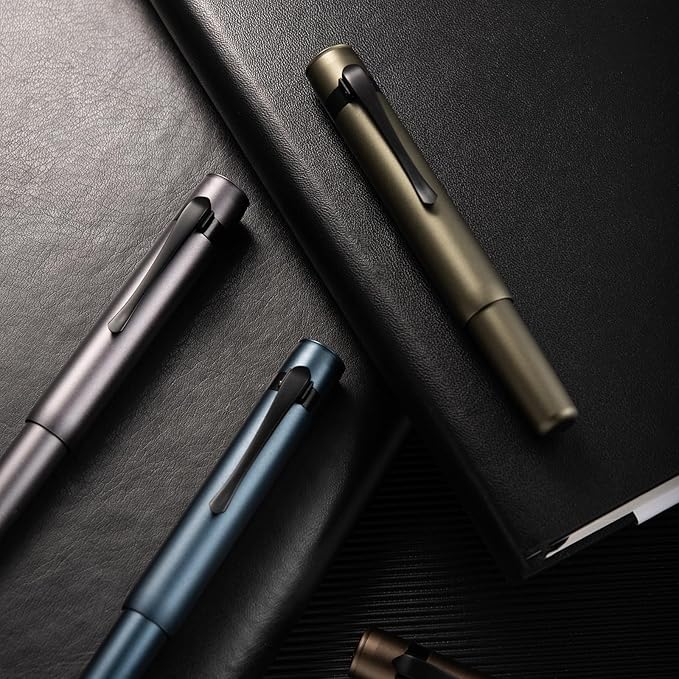 Hongdian M2 Black Forest Mini Fountain Pen, Bent Nib & Sleek Shape Aluminium - Image 6