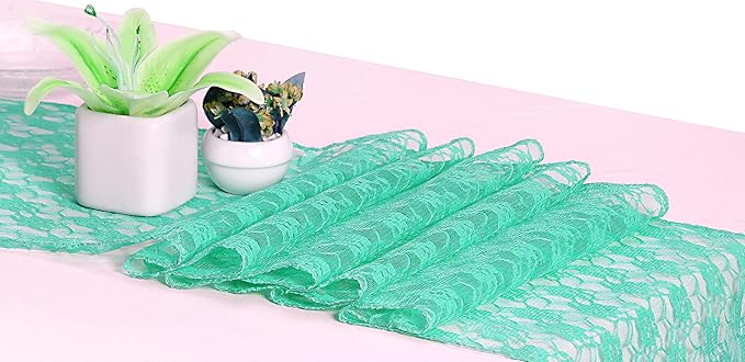 MDS Pack of 5 Wedding 12 x 108 inches Lace Table Runner - Image 2