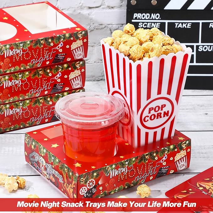 Faccito 36 Pcs Movie Night Snack Trays Movie Theater Snack Boxes Night Supply - Image 6
