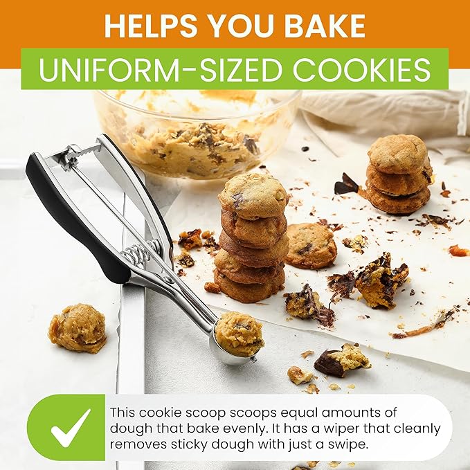 Spring Chef Extra Small Cookie Scoop, Stainless Steel Melon Baller, Baking - Image 3