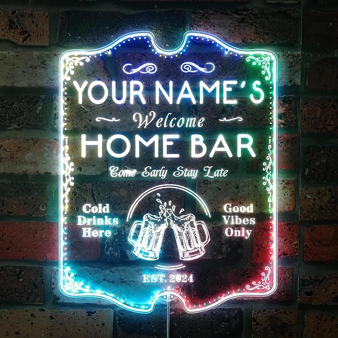 ADVPRO Personalized Your Name Home Bar RGB Dynamic Glam LED Sign by ADVPRO