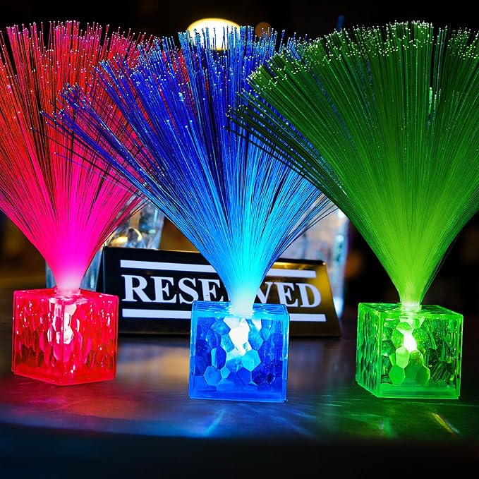 Amylove 8 Pcs Mini Fiber Optic Lamps Bulk Small LED Light up Table Centerpieces - Image 6