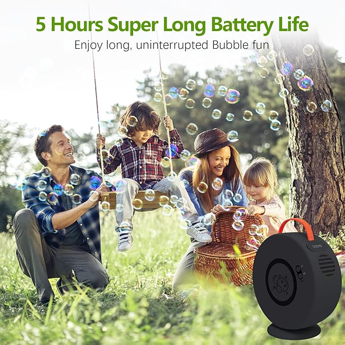Bubble Machine for Kids Toddlers, Automatic Bubble Blower Rechargeable - Image 3