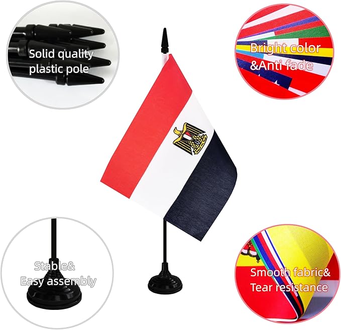 Egypt Desk Flag, 12 Pack Egyptian Table Office Flag - Image 3