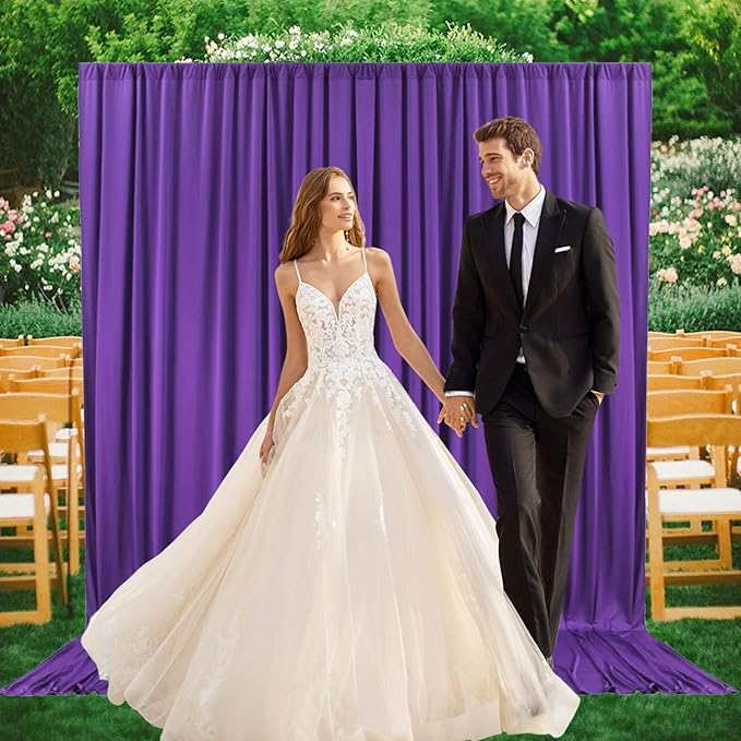 2 Panels Purple Backdrop Curtain, 10 x 7 Feet Background Curtains - Image 6