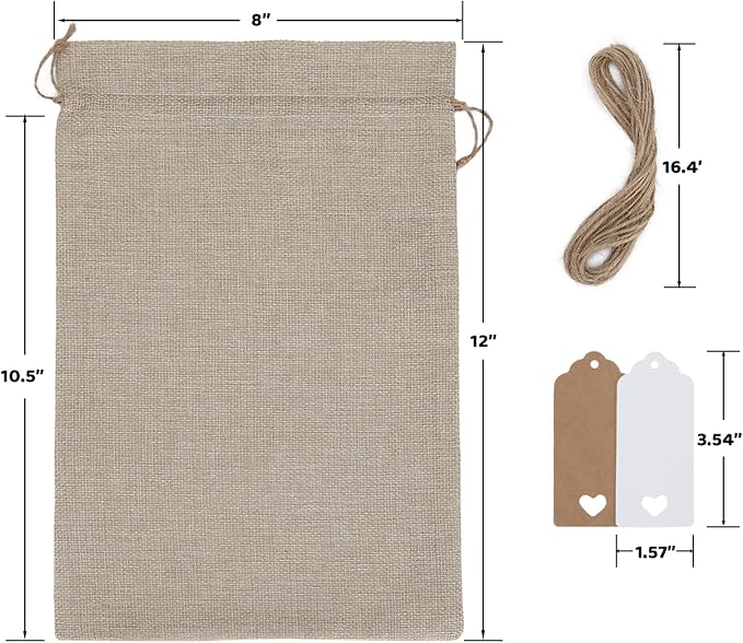Burlap Bags with Drawstring - Image 2
