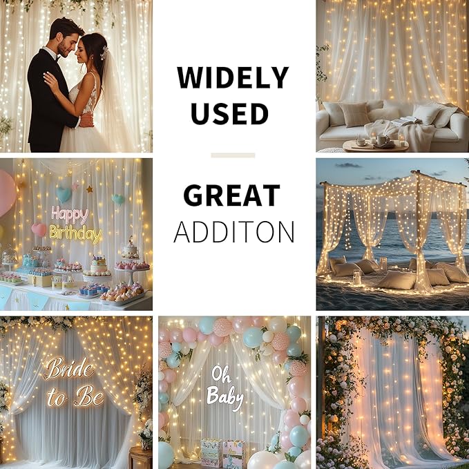 White Tulle Backdrop Curtain - Image 2