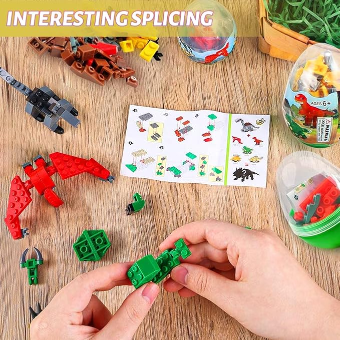Mini Building Block Sets, 12 Pack Dinosaur Toys Building Blocks, 6 in 1 STEM - Image 5