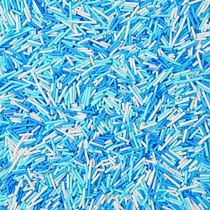 Blue and White Jimmies Sprinkles by cobakey-DessertDecorations