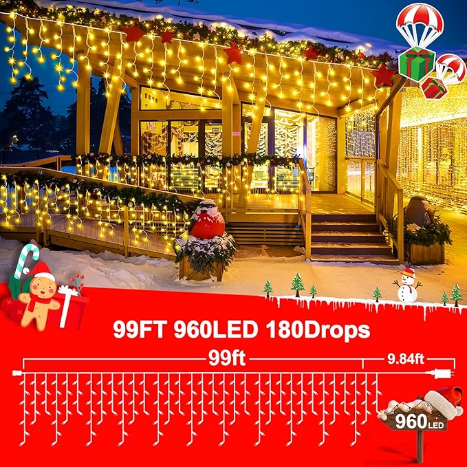 KNONEW 99ft 960 LED Christmas Lights Outdoor Decorations - Image 4