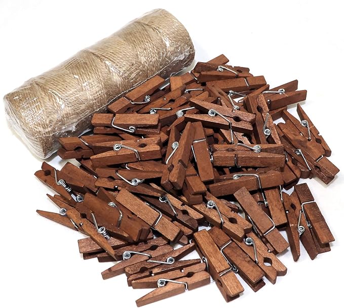 Mini Natural Wooden Clothespins - Image 6