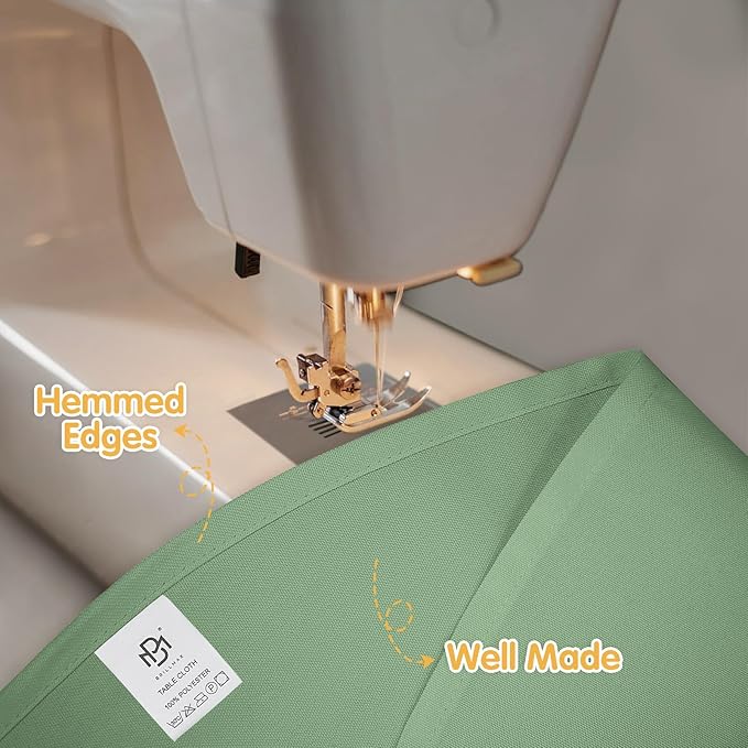 BRILLMAX 6 Pack Sage Green Round Tablecloths 132 Inch - Image 4