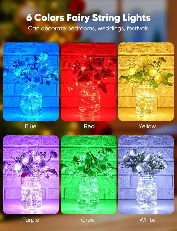Minetom 20 Pack Fairy Lights Battery Operated String Lights, 8 Modes & Timer - Image 2