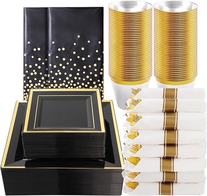 Goodluck 352 Piece Black Dinnerware Set by GoodLuck