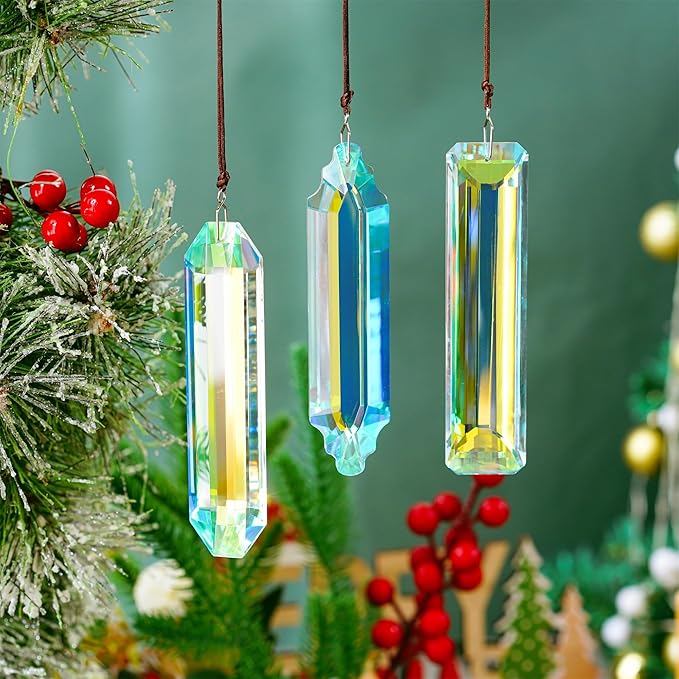 3PCS Crystal Suncatcher Prism for Window, 120mm/5'' Rectangle AB Colored - Image 4