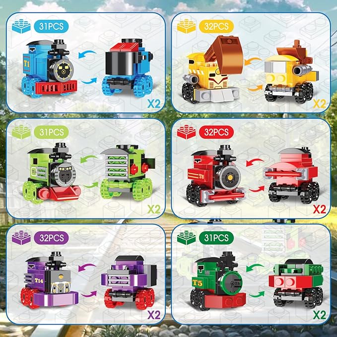 Mini Building Block Sets, 6 in 1 STEM Toys Eggs Building Sets, Party Favors - Image 3