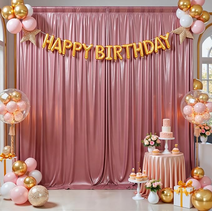 10ftx10ft Rose Gold Sequin Backdrop Curtain by CO-AVE