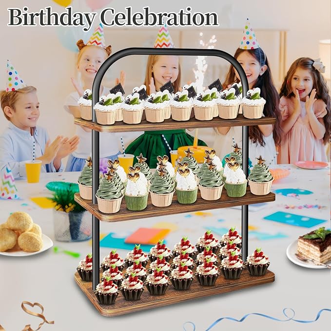 Cupcake Stand, 3 Tier Wood Cupcake Stand - Image 5