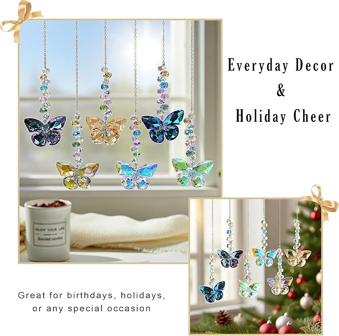 HDCRYSTALGIFTS 6PCS Crystal Butterfly Suncatchers - Image 7