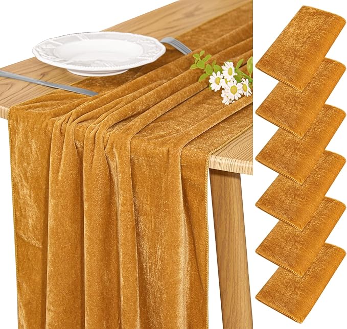 Velvet Table Runner 20 x 120 Inches 10ft Luxurious Thick Soft Velvet Christmas by JALANCY