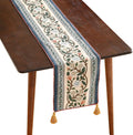 ISAENNE Designer Vintage Elegant Linen Extra Long Table Runner 118 Inches by Isaennehomedecoration
