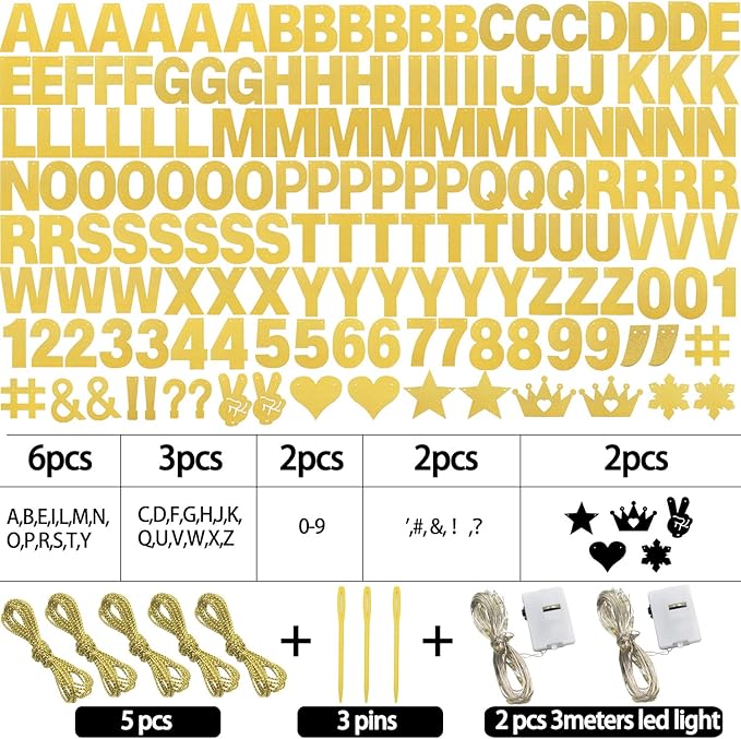 167Pcs DIY Glitter Customizable Banner Kit Custom Banner Happy Birthday - Image 3