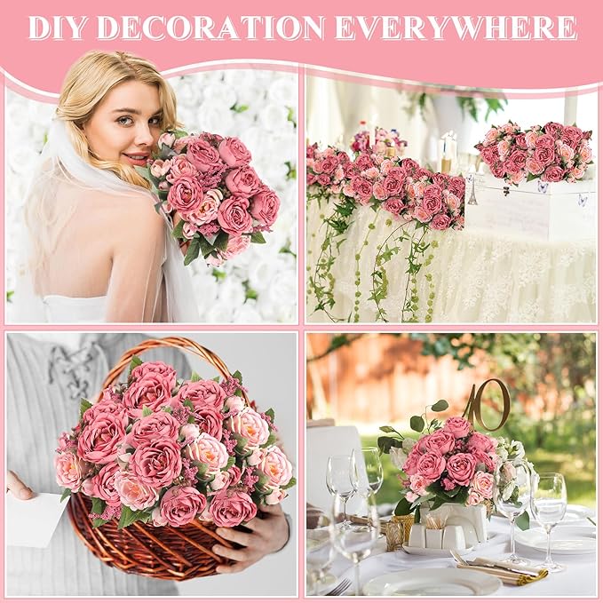 8 Bundles Artificial Peonies Flowers Boho Faux Flowers Arrangements Artificial - Image 3