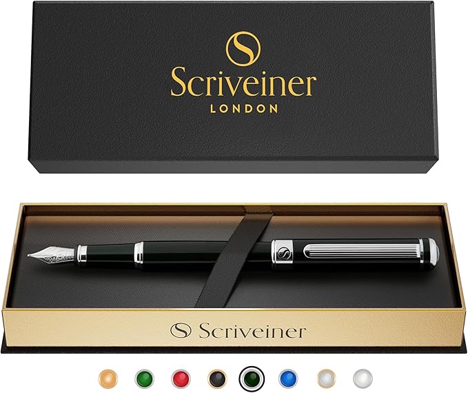 Scriveiner Black Green Fountain Pen - Image 9