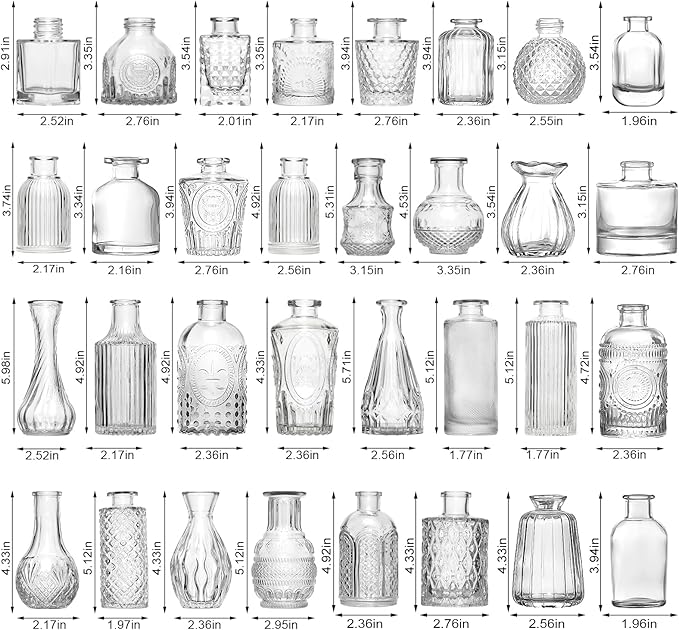 Arme Bud Vase Set of 45, Mini Glass Vases - Image 3